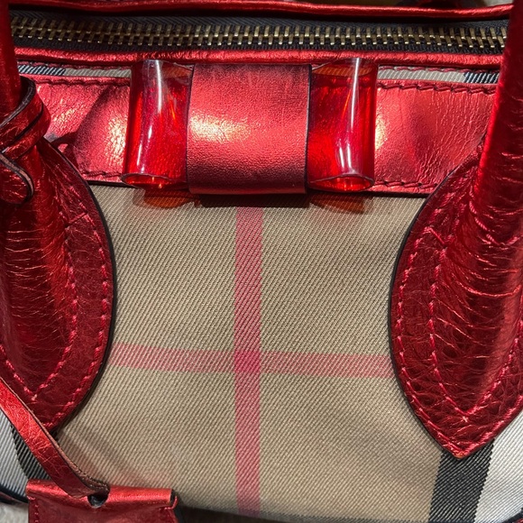 BURBERRY Prorsum Large Red Metallic Satchel - Picture 4 of 8